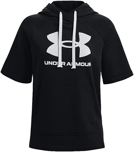 Under Armour Women's Project Rock Rival Terry Short Sleeve Hoodie
