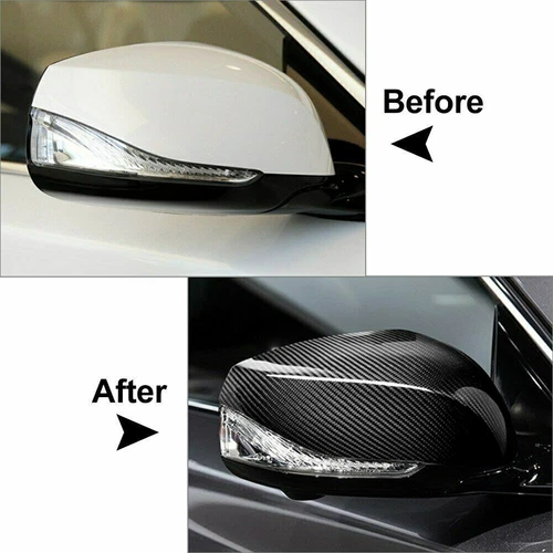 2PCS Real Carbon Fiber Side View Mirror Cover Caps For INFINITI Q60 2016-2021
