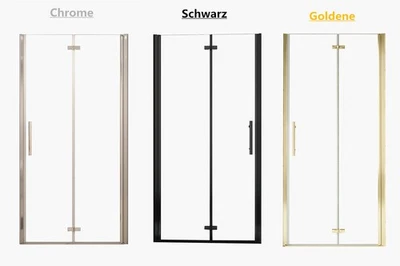 AICA Duschabtrennung Duschtür Nischentür Falttür 6mm Nano Glas H195cm Glas Dusche