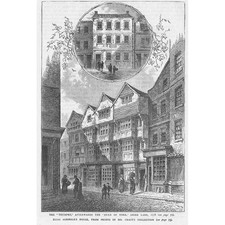 LONDRA La tromba dopo il duca di York a Shire Lane stampa antica 1892