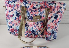 LILLY PULITZER INSULATED PARTY LIKE A LOBSTER BEACH TOTE BAG PINK BLUE SIGNATURE