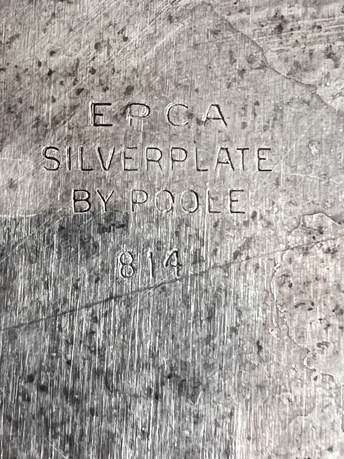 Block Lettering Classy Poole EPCA Silverplate Ornate Square Tray 814 Post-1940 Elegant Serving ...
