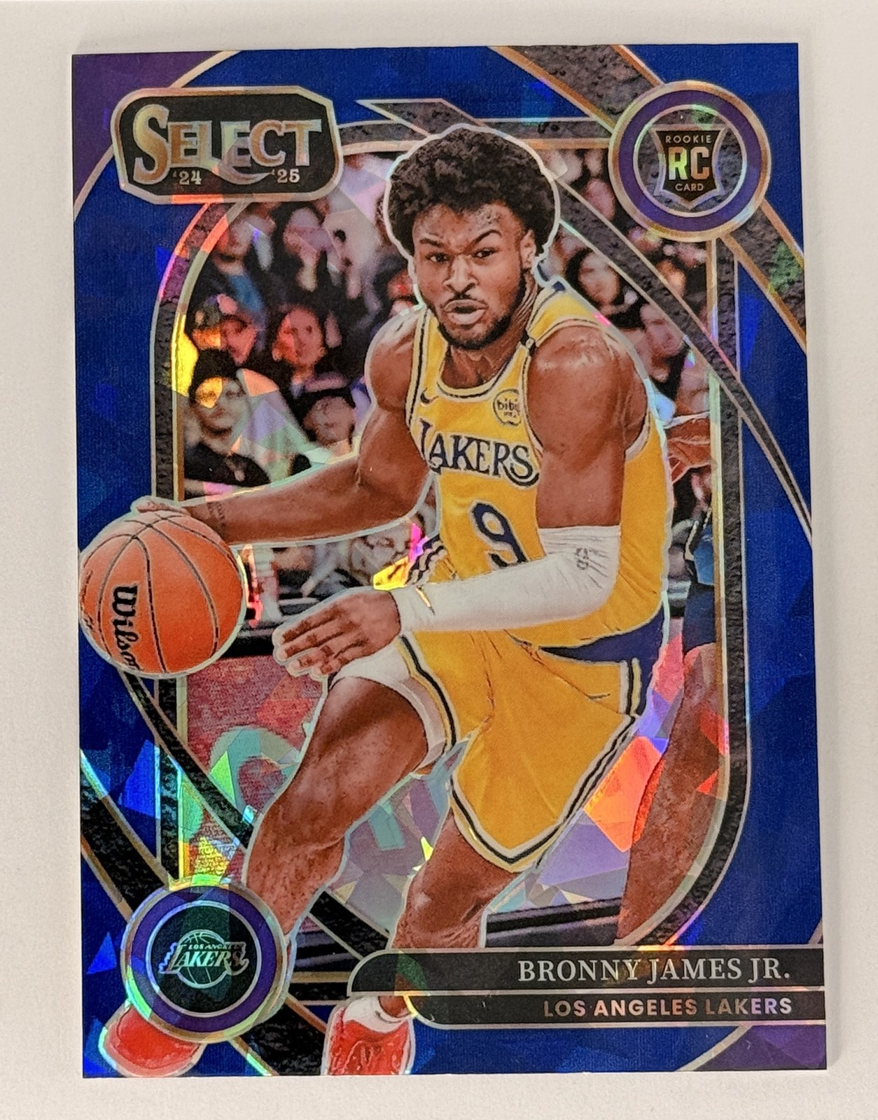 2024-25 Panini Select #290 Bronny James Jr. Blue Cracked Ice Prizm