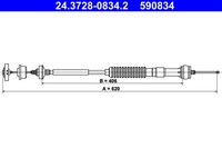 Kupplungsseil Kupplungszug ATE 24.3728-0834.2 FüR Peugeot 7C N3 306 N5 7A 7E 7B