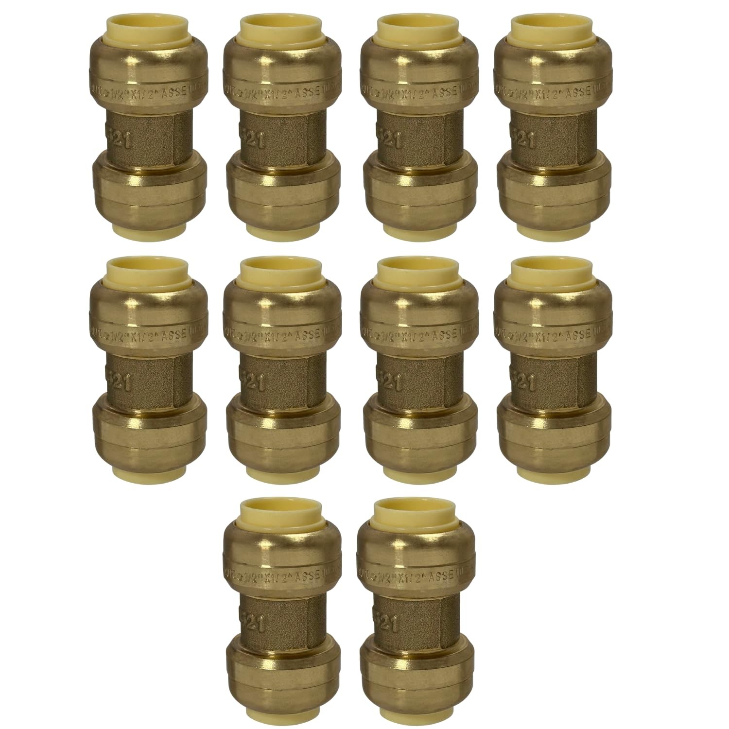 10 PCS PushFit Coupling Brass Push To Connect Plumbing Pipe Fittings Part