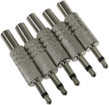 E-outstanding 5PCS 3.5mm TS Mono Plug 1/8 Metal Male Jack Adapter Connector