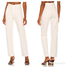 NEW Size 33 AGOLDE 90s Pinch Waist High Rise Straight Leg Cotton Jean Drum Ivory