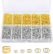 4600 Pcs Jump Rings for Jewelry Making Kit Gold  Silver, Open Rings with Opener