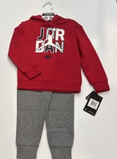 Air Jordan Boy s Red/Gray 2 Piece Hoodie Pant Set Size 3T Brand New