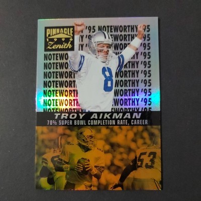 1996 Pinnacle Zenith #17 Troy Aikman Noteworthy Insert Dallas Cowboys (HOF)