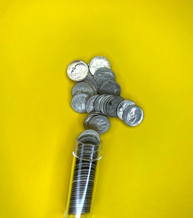 Dimes 90% Silver - Roll of 50 - $5 Face Value Lot ak