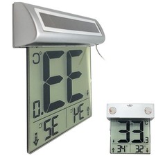 infactory Solar-Fensterthermometer, großes Display, Außentemperatur-Anzeige