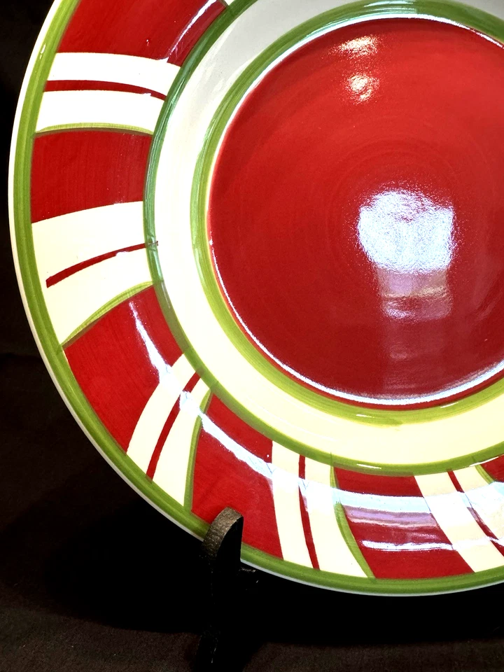 PLATO DE CENA DE MENTA DE VACACIONES North Pole Trading Co. Bastón de Caramelo Rayas *¡EXCELENTE!!* Foto 4 de 4