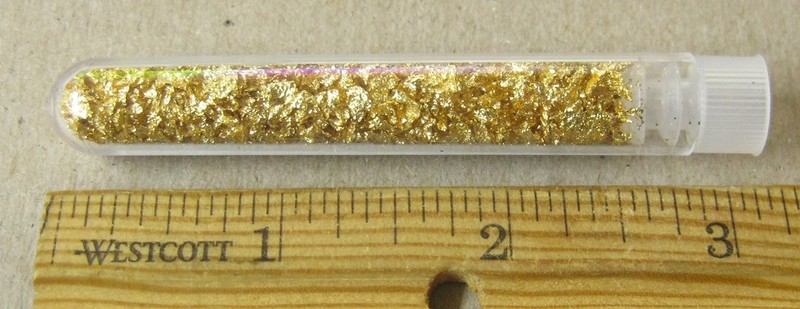 1 Vial Of 24 Karat Gold Flakes Available 3" Long tube