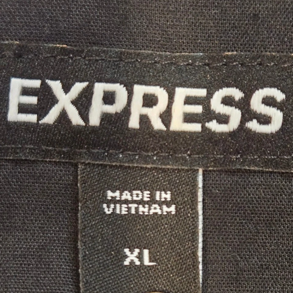 Express Para Hombre Gris Rayas Abotonadas Camisa Chaqueta XL Sobrecamisa Mezcla Lana Foto 3 de 4