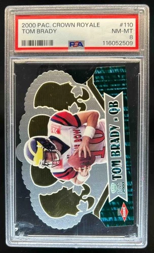 2000 Pacific Crown Royale Tom Brady Rookie RC #110 Wolverines PSA 8