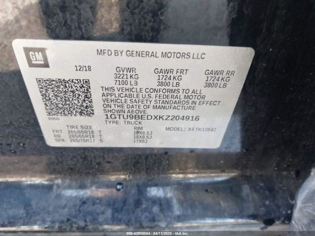 Wheel 17x8 Steel Black Opt RM7 Fits 19-25 SIERRA 1500 PICKUP 1690671