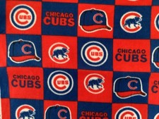 32 in. .9 yards Chicago Cubs Checker MLB National League Central Fleece Fabric