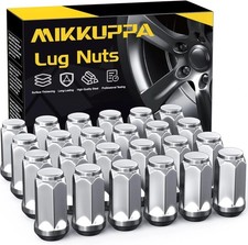 MIKKUPPA 24PCS M14x1.5 Skinny Lug Nuts, Chrome 19mm Hex, 1.8" Tall, 23mm Wide, R