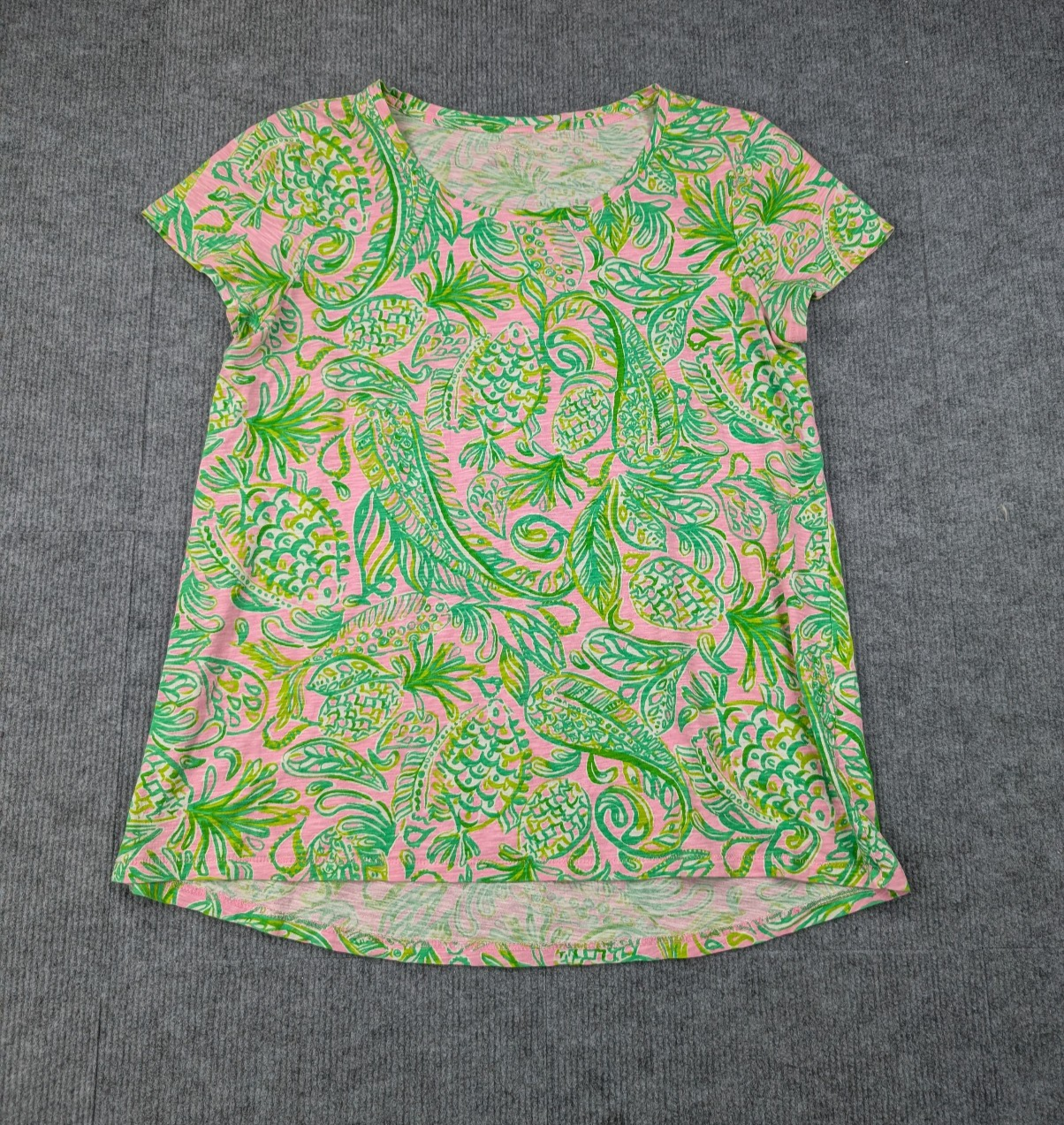 Lilly Pulitzer Etta Scoop Neck Top Womens Small Mandevilla Baby Fins & Flippers