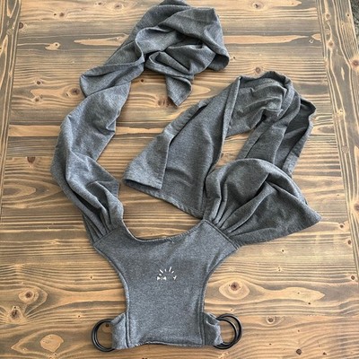Momtory Gray Black Wrap-Style Baby Carrier One Size Babywearing Sling Ring