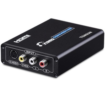 3RCA AV CVBS Composite & S-Video R/L Audio to HDMI Converter Adapter BOX ONLY