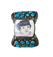 BIG Men's NAVAJO Art Cuff Hallmarked 78grms 7 3/8" wearable Sterling  Turquoise