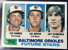 Cal Ripken 1982 Topps Rookie Card #21 Baltimore Orioles . rookie card picture