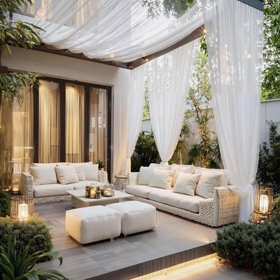 2 Panels Outdoor Mosquito Netting for Patio Waterproof, Extra Wide 118'' Airy ...