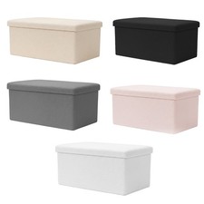 Keplin Folding Ottoman Storage Box Easy Foldaway Elegant Design 76 x 38 x 38 cm