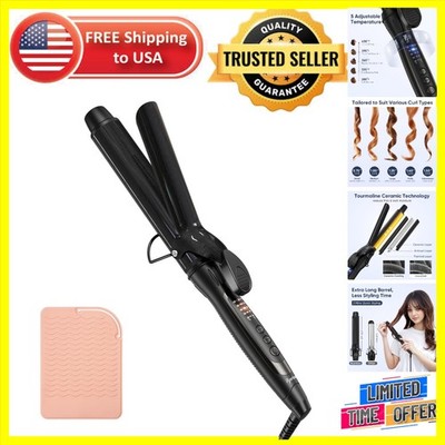Professional 35mm Curling Iron with 5 Temp Settings - Perfect Curls Anywhere