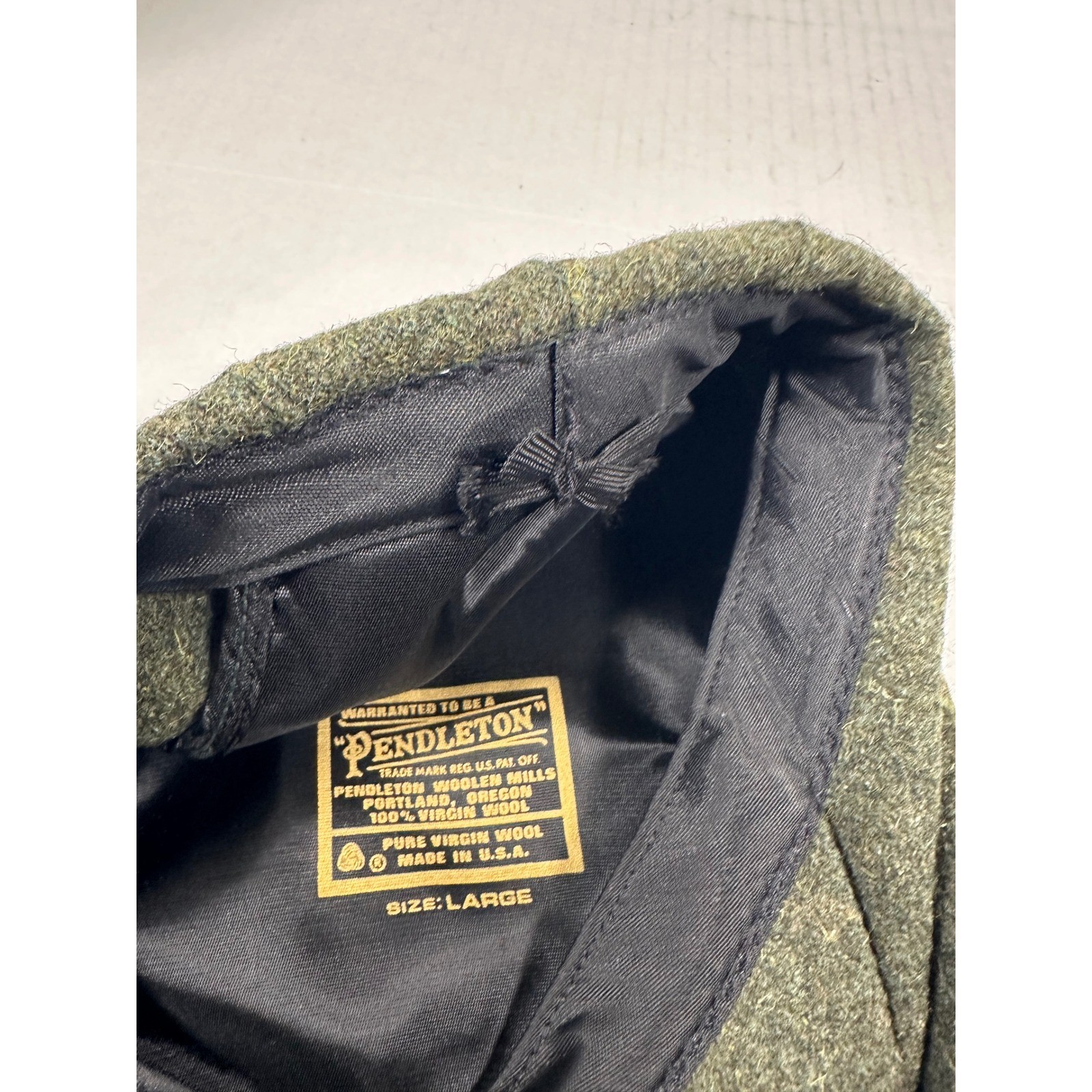 Pendleton Wool Flat Cap Hat Green Size Large Made… - image 7