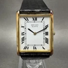 Seiko Tank Watch Men 25mm White Dial Gold Tone Rectangle 5Y30-5060 New Battery