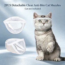 Professional Cat Muzzle Anti-Bite Mask Breathable Transparent Pet Grooming Tool