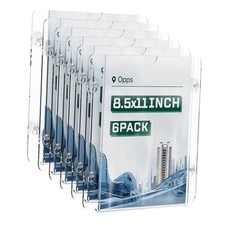 Opps Acrylic Window Sign Holder: Clear Signage Holders 8.5 x 11 with 6 Pack
