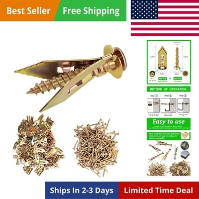 200 PCS Zinc Plated Steel Self-Drilling Anchors，Self Drilling Drywall Anchors...