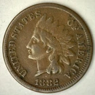 1882 Indian Head Cent US Type Coin Circulated 1c FINE Condition