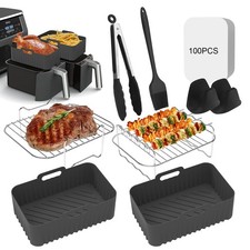 Large Size Air Fryer Accessories, 9Pcs Dual Accessories for 9pcs 