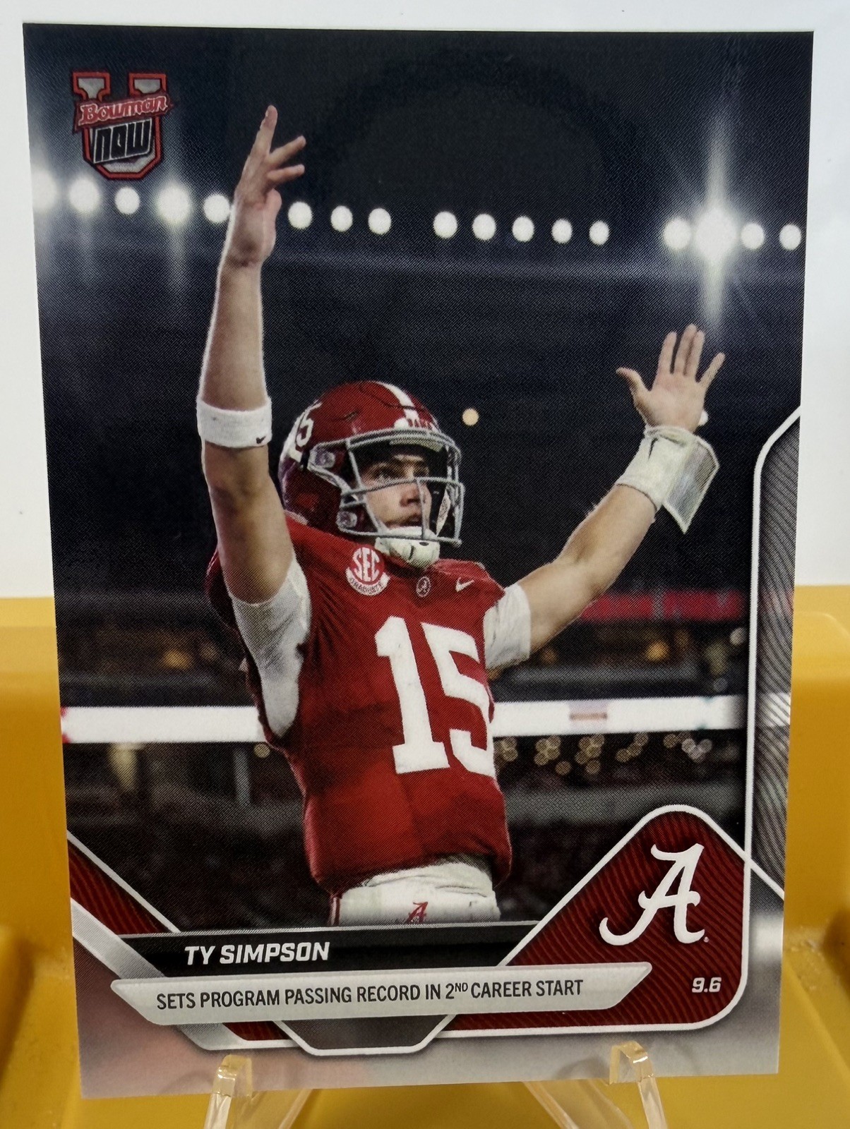2025 Bowman U Now Ty Simpson #10 "Bama Passing RECORD" Alabama Crimson Tide