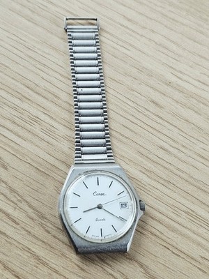 Carex Armbanduhr Quarz mit Datum Metall Vintage Armband Bruch ungetestet