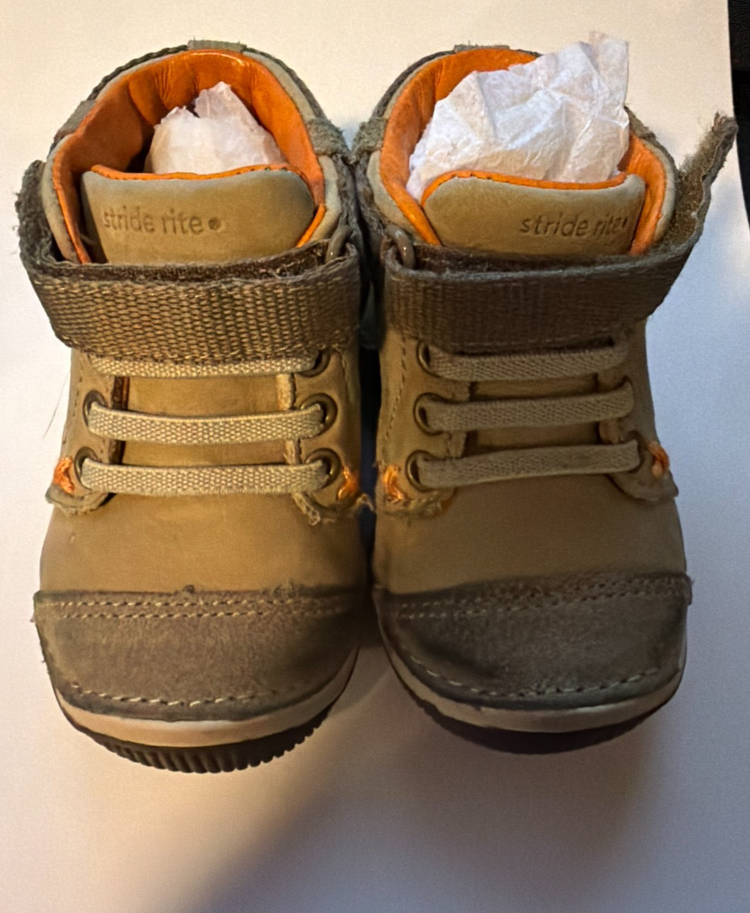 Stride Rite BB55220 - Garett Brown Leather Boots - Size 4XW Baby 4 Extra Wide