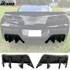 Fits 14-19 Chevrolet Corvette C7 Ikon Rear Bumper Diffuser Lip Pp Gloss Black