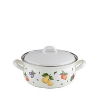 Riess Kasserolle Mit Deckel Ø16Cm 1,2L Fruit Garden Emaille