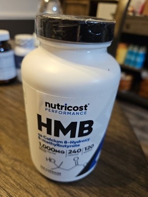 Nutricost HMB (Beta-Hydroxy Beta-Methylbutyric) 1000mg 240 Capsules- 8/2027