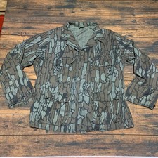VINTAGE TreBark Camo Hunting Field Jacket Men’s Large Reg Military Coat Combat