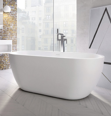 Scudo Onyx ovale Form 1555x745 mm freistehende Badewanne doppelseitig weiß BADEWANNE-DE155