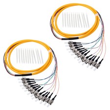 2 PCS ST/UPC Fiber Optic Pigtail 1.2m 12 Strand SingleMode 9/125 Patch Cord