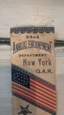 Antique 1889 Grand Army of the Republic G.A.R. Ribbon   23rd Annual Encampment