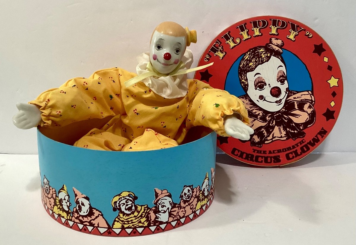 Boîte Métal Ancienne Années 80 - Décors Cirque Et Clowns - Pour Café, Thé, Pâtes Ou Riz