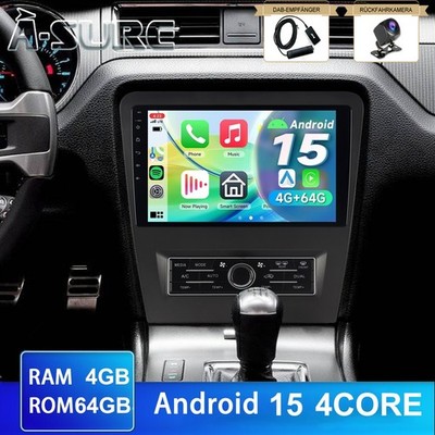 DAB+ KAM Für 2010-2014 Ford Mustang Android 15 Carplay 4+64G Autoradio Navi GPS